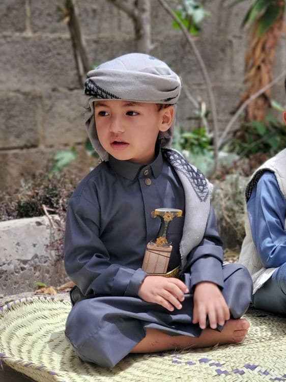 Young boy in traditional Islamic attire representing Moroccan baby names and cultural identity